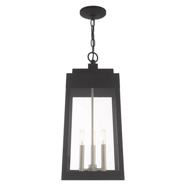 Oslo 3 Light Black Outdoor Pendant Lante