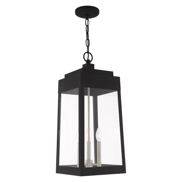 Oslo 3 Light Black Outdoor Pendant Lante