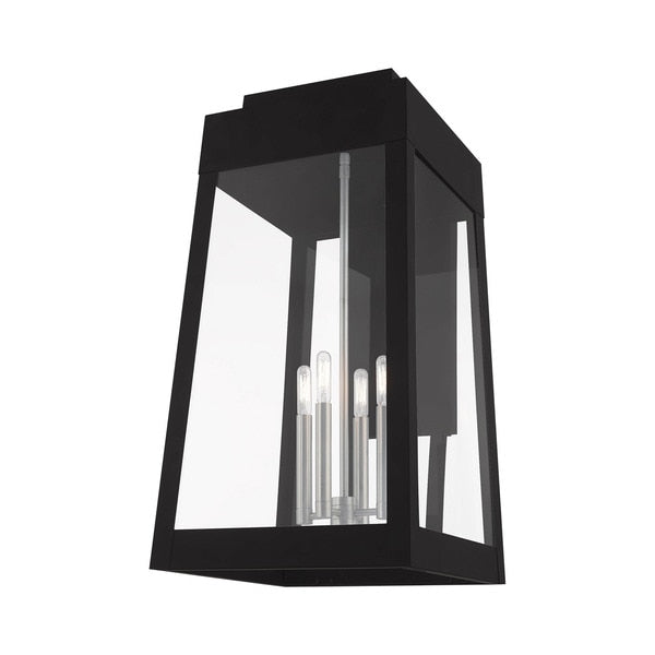 Oslo 4 Light Black Outdoor Wall Lantern