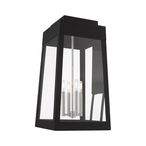Oslo 4 Light Black Outdoor Wall Lantern