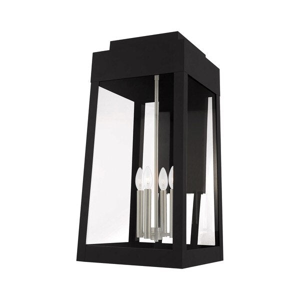 Oslo 4 Light Black Outdoor Wall Lantern