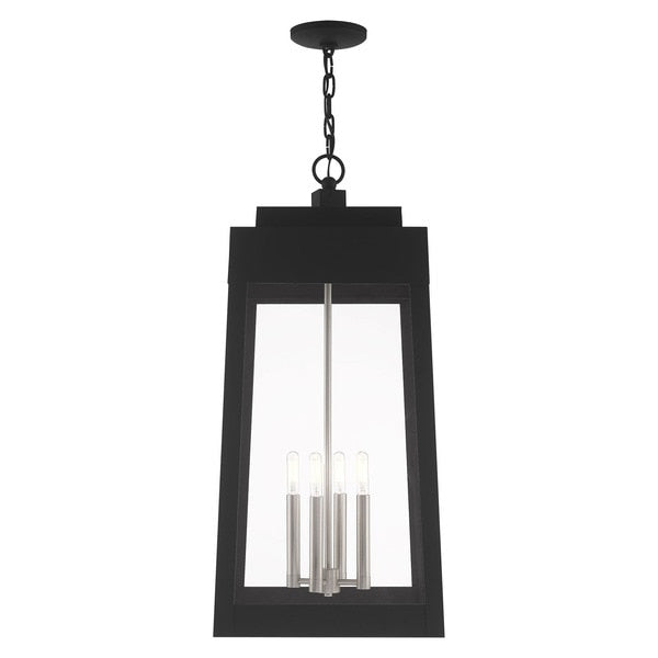 Oslo 4 Light Black Outdoor Pendant Lantern