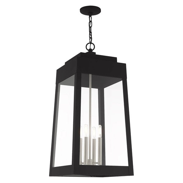 Oslo 4 Light Black Outdoor Pendant Lantern