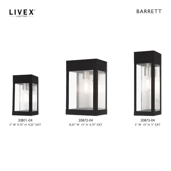 Barrett 1 Light Black Outdoor Wall Lantern