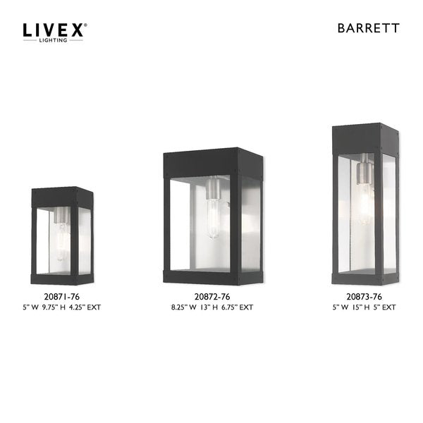 Barrett 1 Light Scandinavian Gray Outdoor Wall Lantern