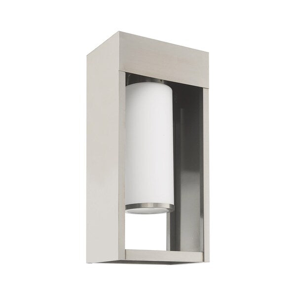 Bleecker 1 Light Brushed Nickel Outdoor Wall Lantern