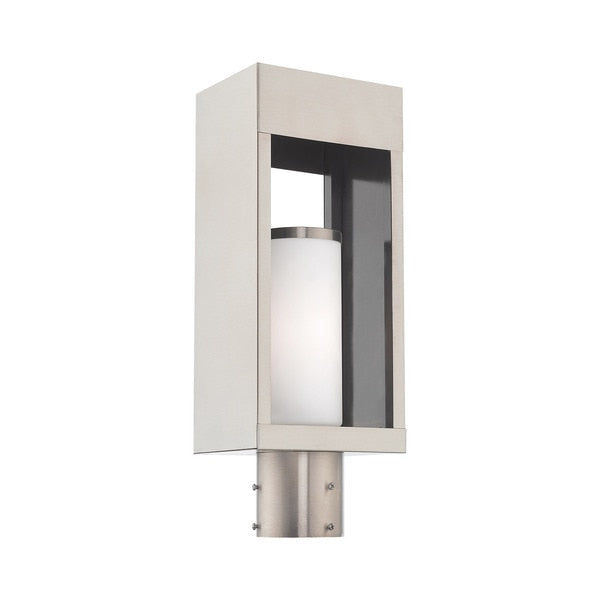 Bleecker 1 Light Brushed Nickel Outdoor Post Top Lantern
