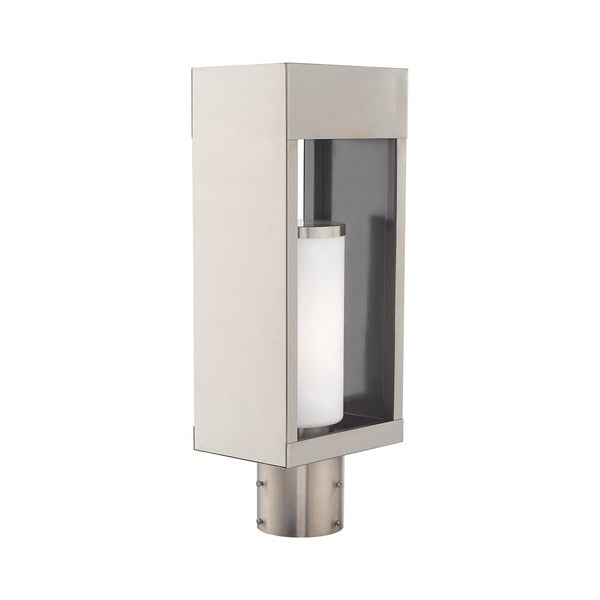 Bleecker 1 Light Brushed Nickel Outdoor Post Top Lantern