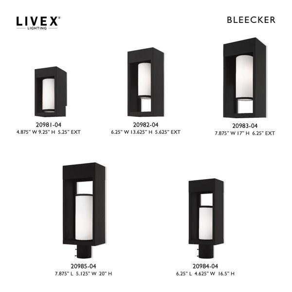 Bleecker 1 Light Black Outdoor Post Top Lantern
