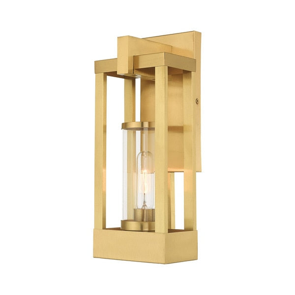 Delancey 1 Light Satin Brass Outdoor Wall Lantern