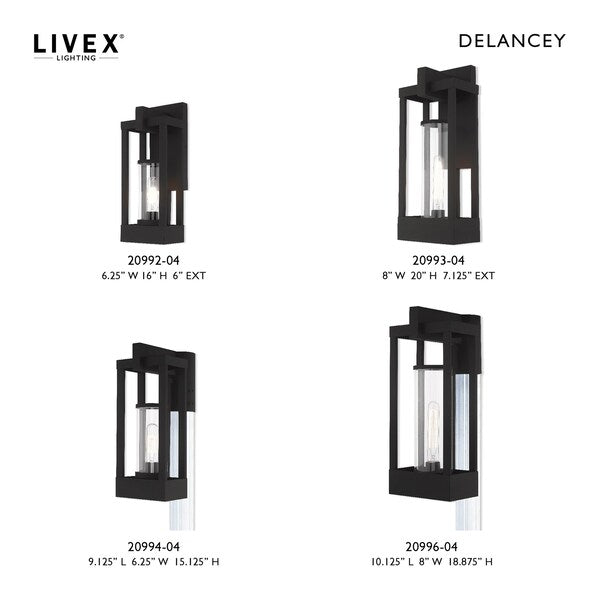 Delancey 1 Light Black Outdoor Post Top Lantern