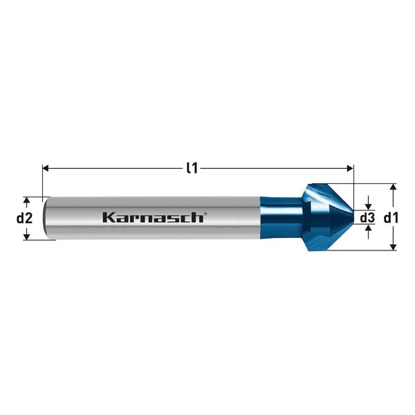 HSS-Xe Blue-Tec Coated Countersink, 82 D