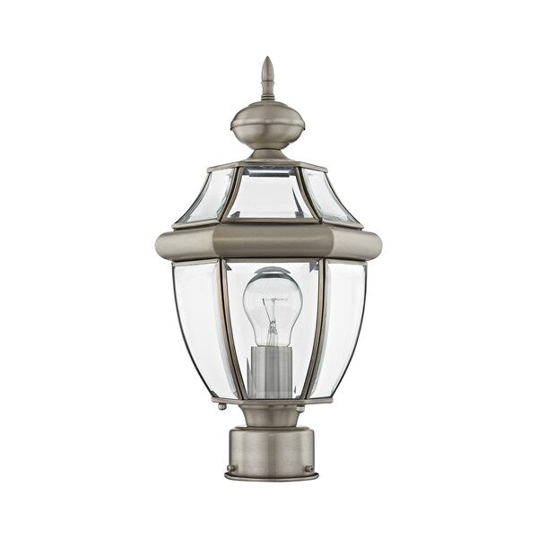 Monterey 1 Light Brushed Nickel Outdoor Post Top Lantern