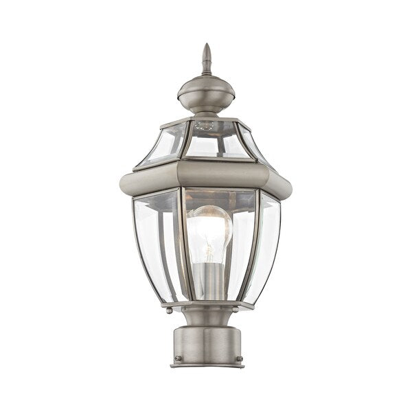 Monterey 1 Light Brushed Nickel Outdoor Post Top Lantern