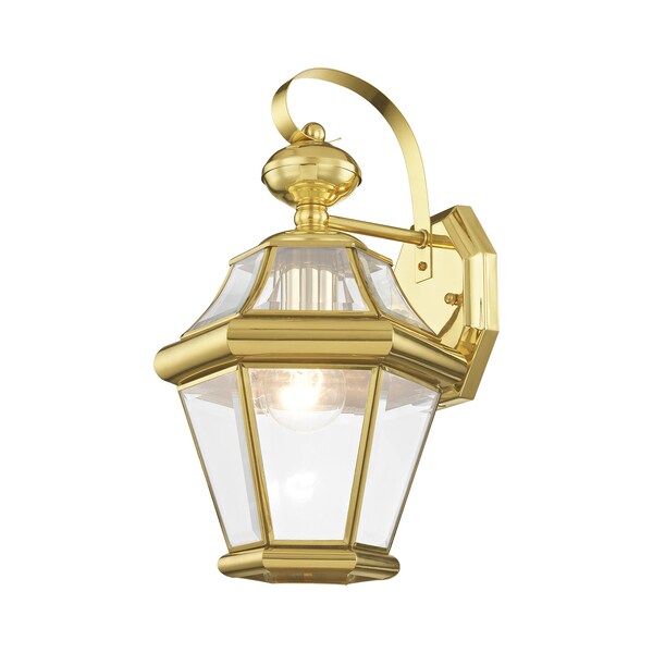 Georgetown 1 Light Polished Brass Outdoor Wall Lantern