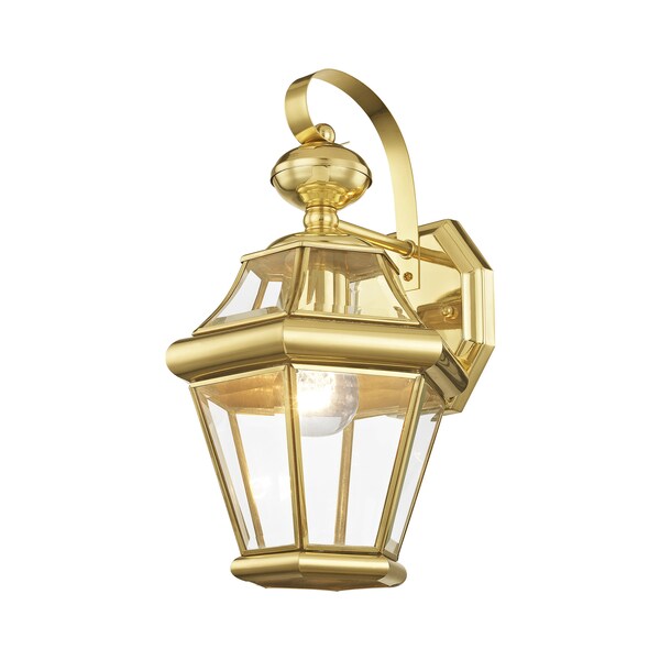 Georgetown 1 Light Polished Brass Outdoor Wall Lantern