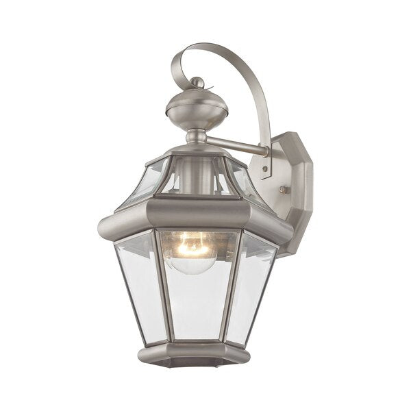 Georgetown 1 Light Brushed Nickel Outdoor Wall Lantern