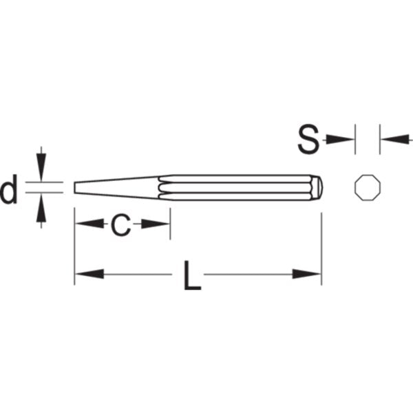 Taper Punch, 500 x 20 x 5mm