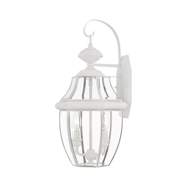 Monterey 2 Light White Outdoor Wall Lantern