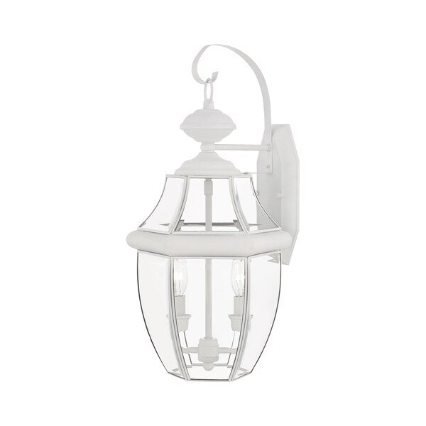 Monterey 2 Light White Outdoor Wall Lantern