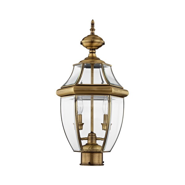 Monterey 2 Light Antique Brass Outdoor Post Top Lantern