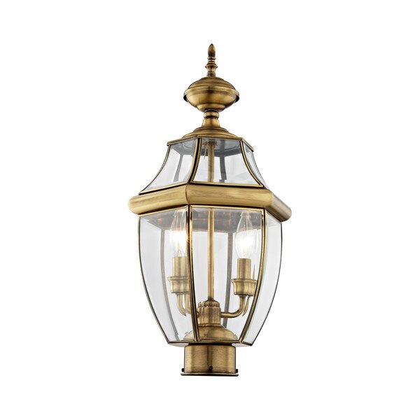 Monterey 2 Light Antique Brass Outdoor Post Top Lantern