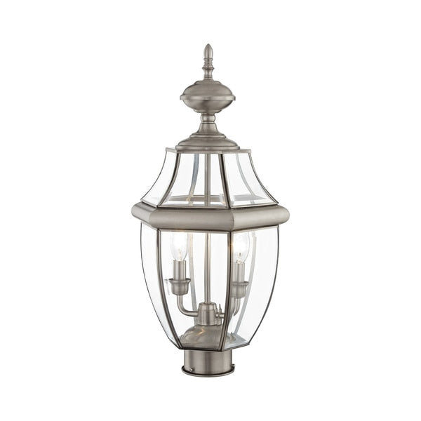 Monterey 2 Light Brushed Nickel Outdoor Post Top Lantern