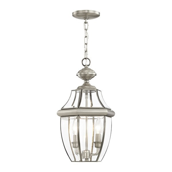 Monterey 2 Light Brushed Nickel Outdoor Pendant Lantern