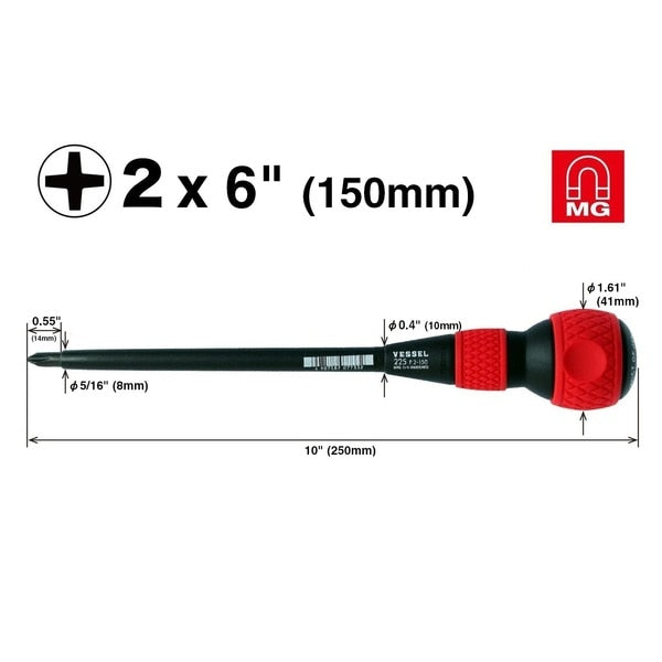 BALL GRIP Screwdriver with Covered Shank