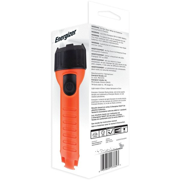 Orange No Led Industrial Handheld Flashlight, AA, 40 lm