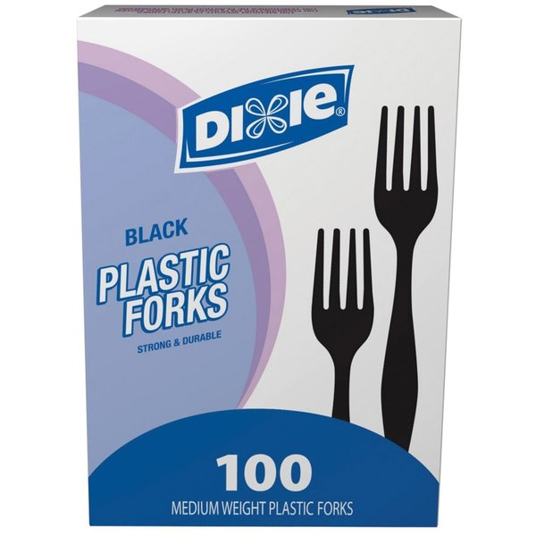 Dixie, Fork, Medium, Blk, PK100