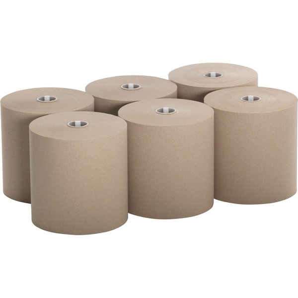 Soffpull Hardwound Paper Towels, 1, Continuous Roll, 1000 ft, Brown, 6 PK