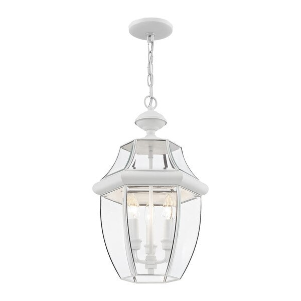Monterey 3 Light White Outdoor Pendant L