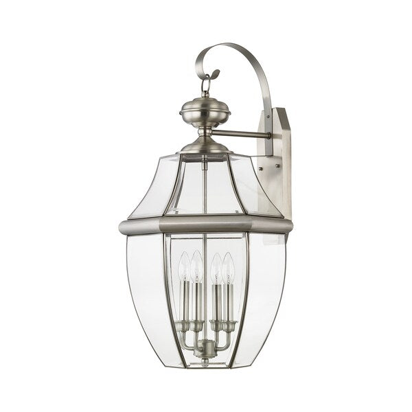 Monterey 4 Light Brushed Nickel Outdoor Wall Lantern