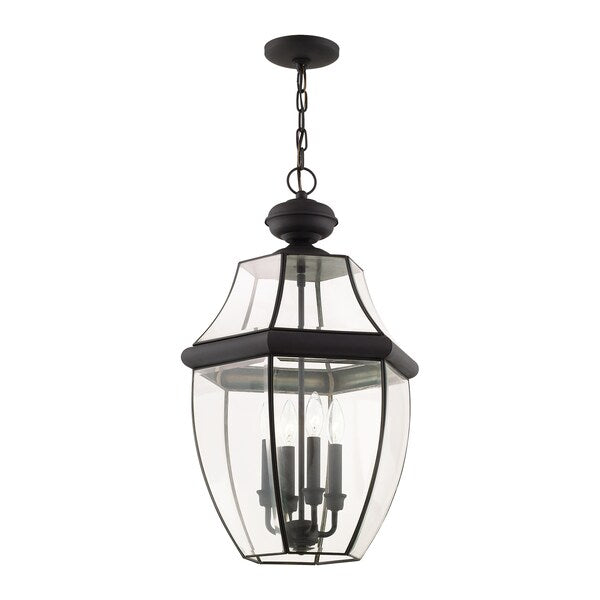 Monterey 4 Light Black Outdoor Pendant Lantern