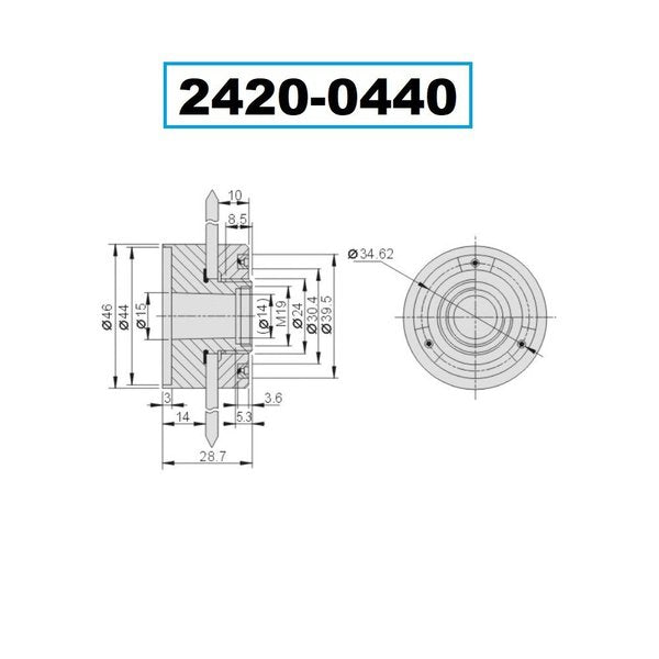 1/16-27 TiN Coated Taper Pipe Tap