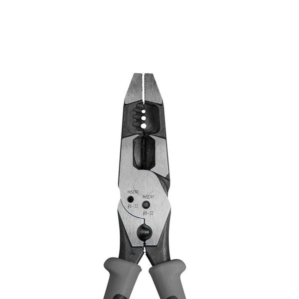 8 in Linemans Plier High Leverage w/ Wire Crimper, Steel