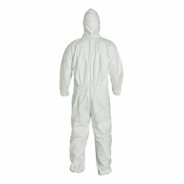 Tyvek 400 Hooded Disposable Coveralls, XL, Zipper, Elastic Wrist, Elastic Ankle, White, 25 Pack
