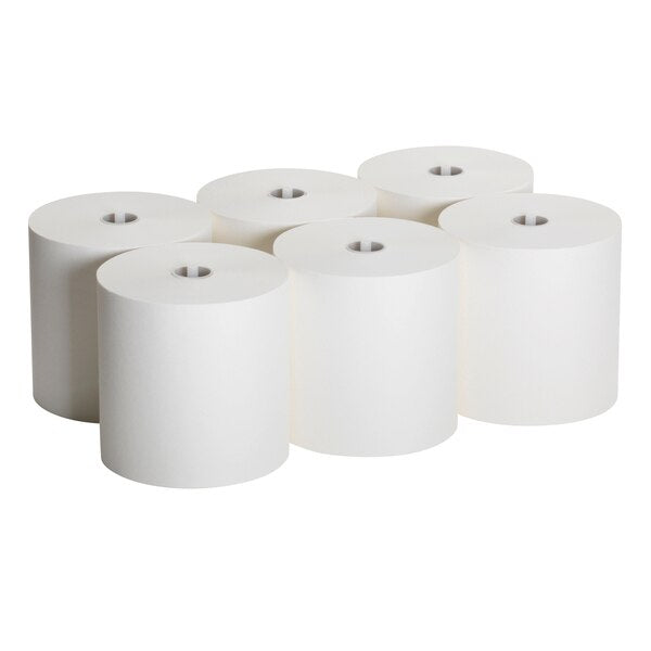 Soffpull Hardwound Paper Towels, 1, Continuous Roll, 1000 ft, White, 6 PK