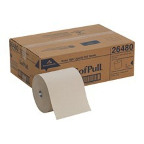 Soffpull Hardwound Paper Towels, 1, Continuous Roll, 1000 ft, Brown, 6 PK