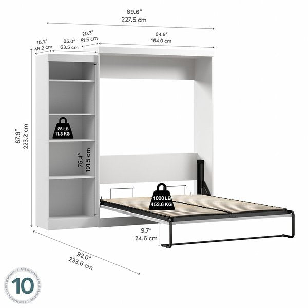 Queen Wall Bed Kit, Pur, White, 90