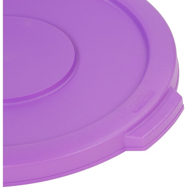 Rnd Waste Food Cntnr Lid, 10 gal., Prp, Package Quantity 6, Purple, HDPE