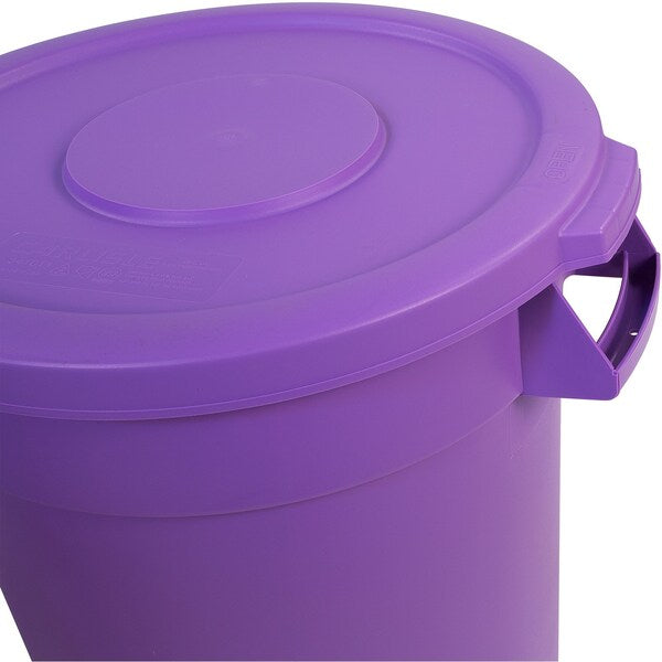 Rnd Waste Food Cntnr Lid, 10 gal., Prp, Package Quantity 6, Purple, HDPE