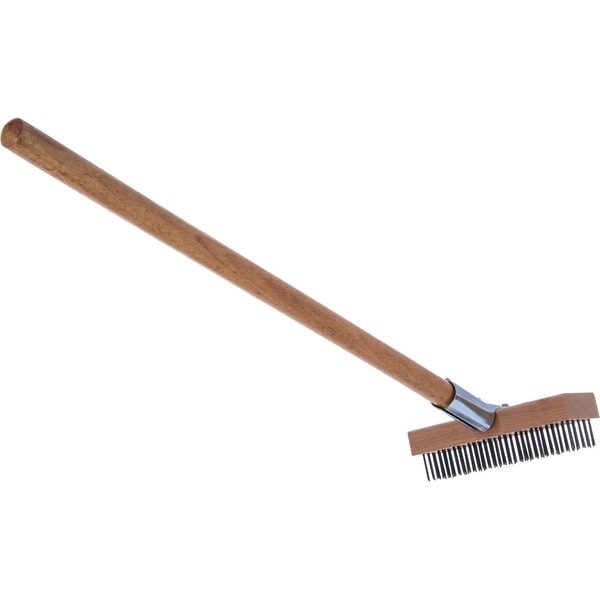 Oven/Grill Brush, Scrapr/Flat Stl Bristle, Natural, Hardwood