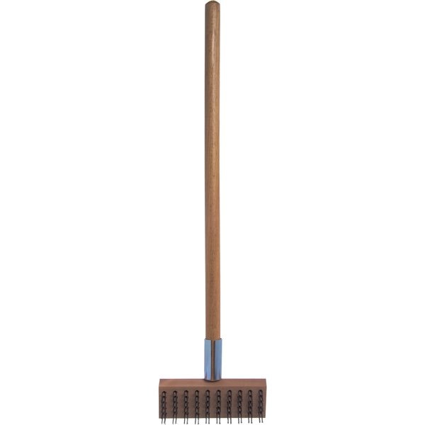 Oven/Grill Brush, Scrapr/Flat Stl Bristle, Natural, Hardwood