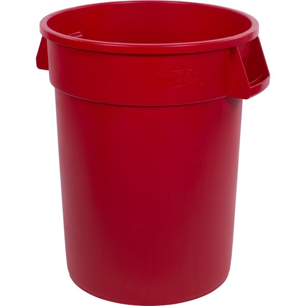 32 gal Round Trash Can, Red/Gray