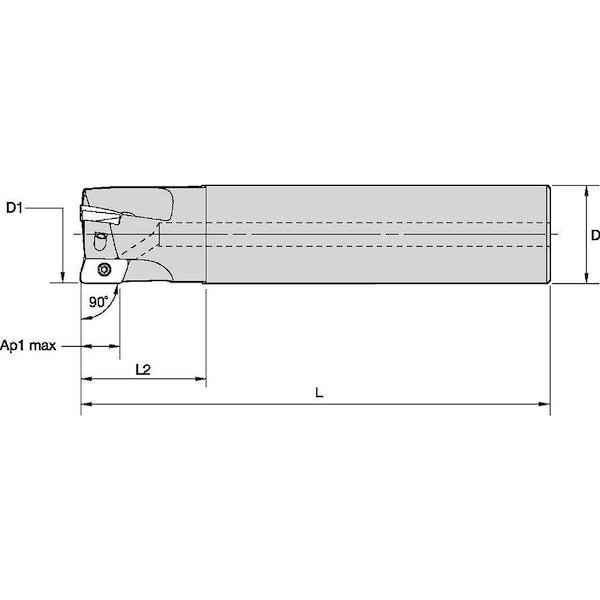 Indexable Square Shoulder End Mill, VSM11 Series, High Speed Steel, 11.55mm Depth of Cut