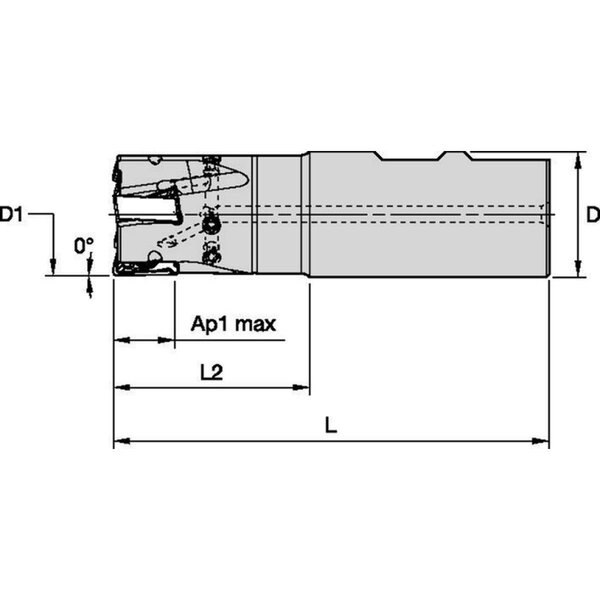 Indexable Square Shoulder End Mill, VSM490-15 Series, 1.5000