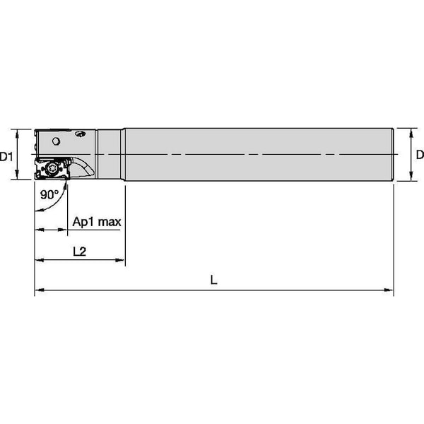 Indexable Square Shoulder End Mill, VSM490-15 Series, High Speed Steel, 15.00mm Depth of Cut