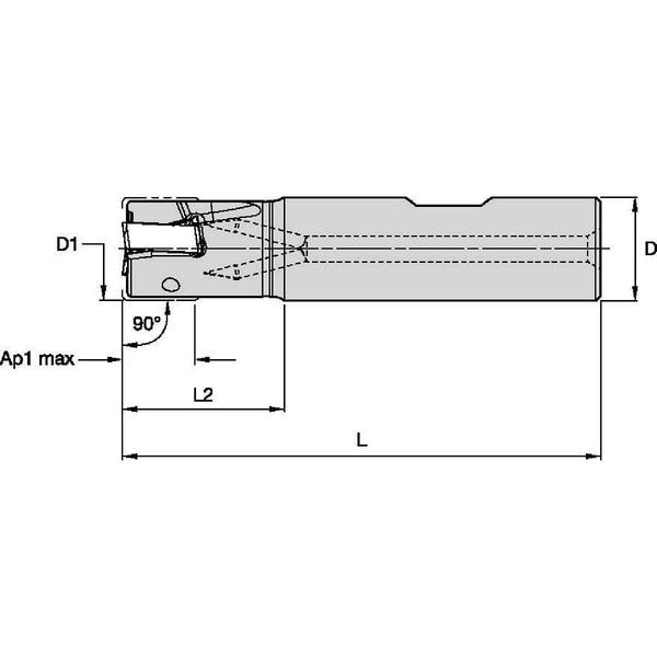 Indexable Square Shoulder End Mill, VSM490-10 Series, High Speed Steel, 10.00mm Depth of Cut